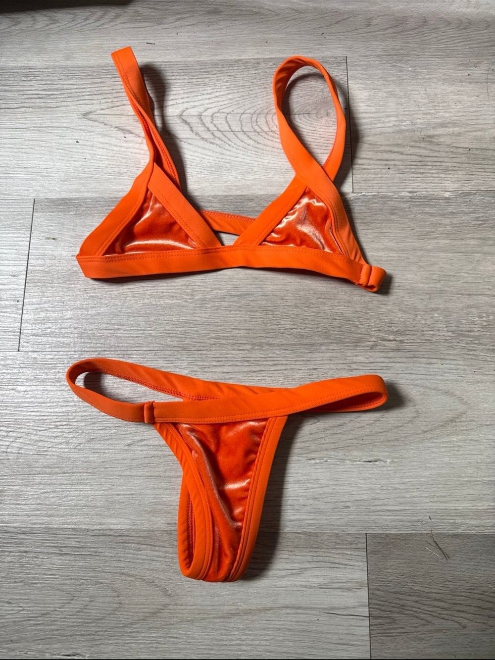 Orange Triangle Bikini Set - Women Swim Bikini